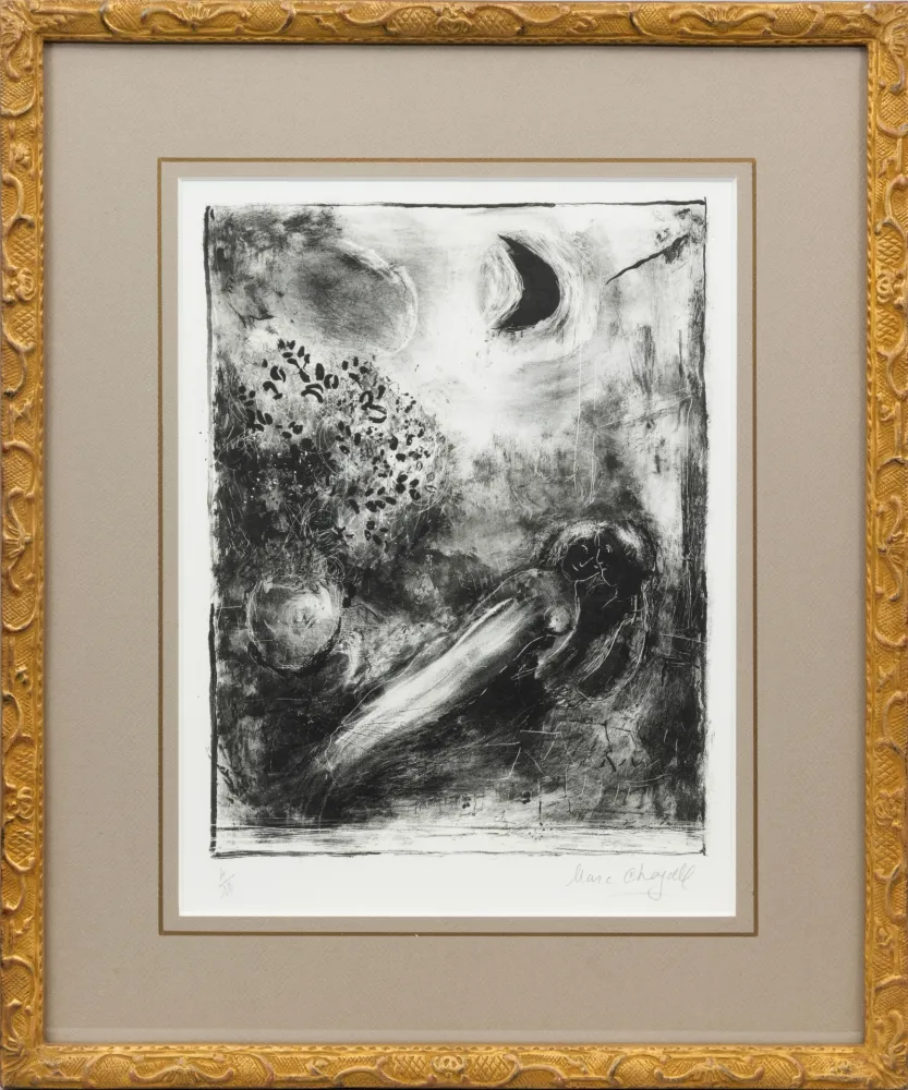 Litografia Chagall - À la fenêtre (At the Window)