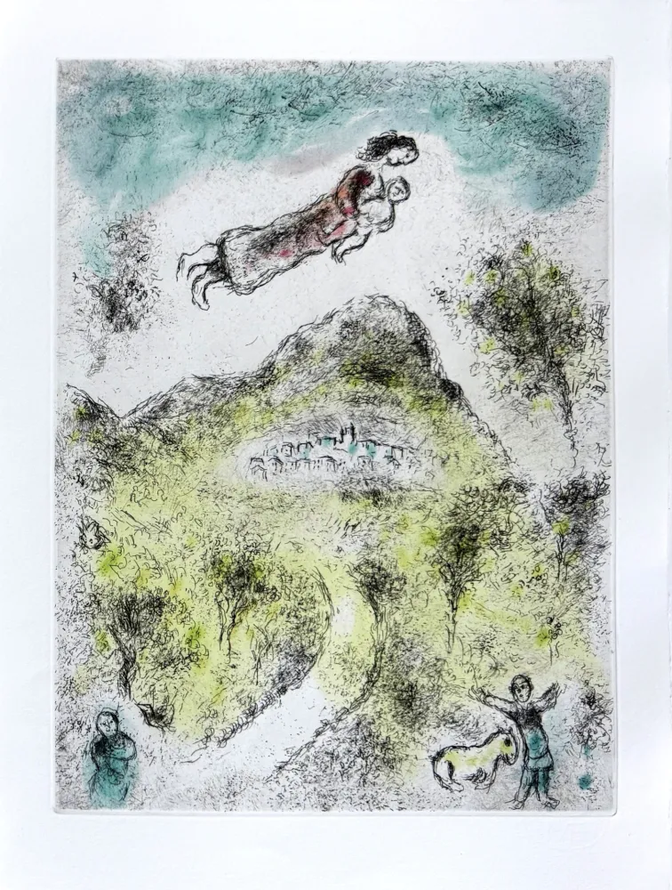 Acquaforte E Acquatinta Chagall - Celui qui dit les choses sans rien dire, Planche XIX