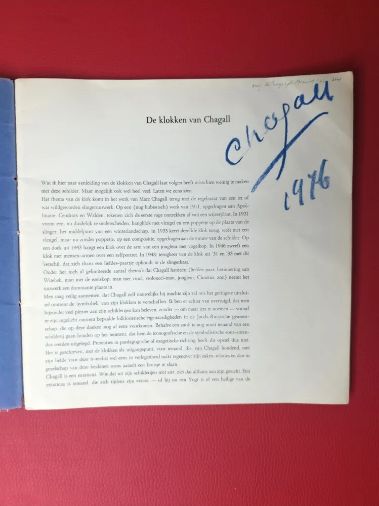 Libro Illustrato Chagall - Signed - De klokken van Chagall