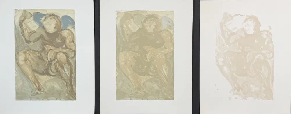 Incisione Su Legno Dali - Divine Comedy Purgatory Canto 15 Decomposition (3 Pieces)