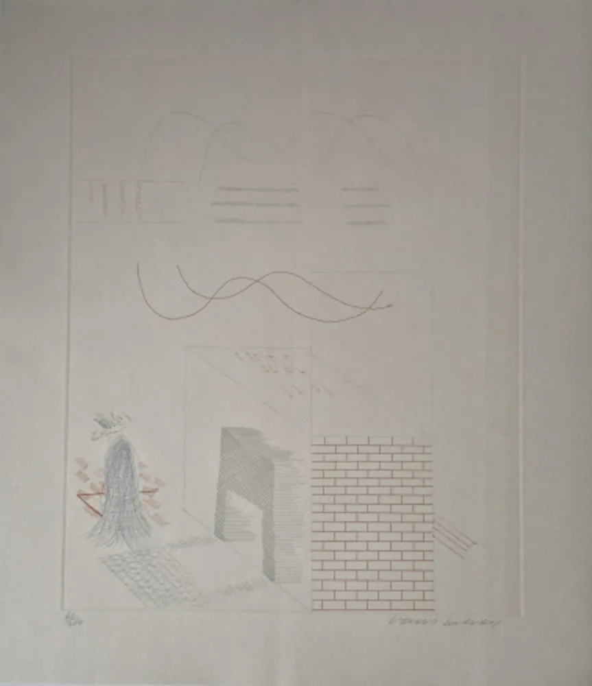 Incisione Hockney - Buzzing of the Blue Guitar