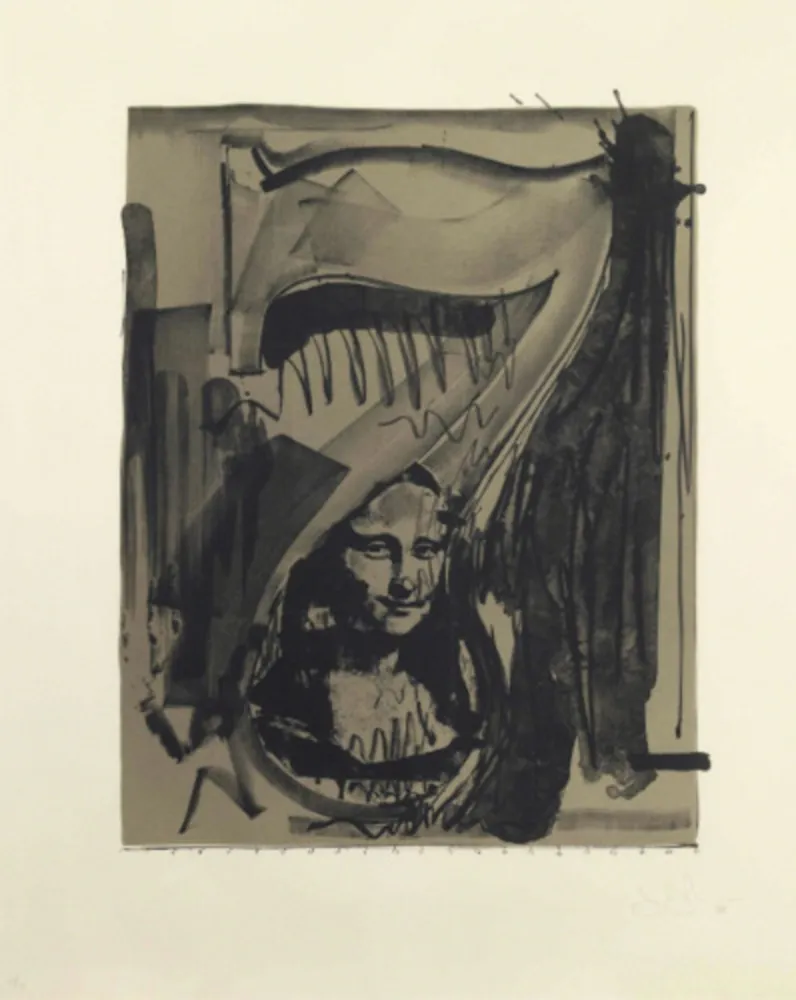 Litografia Johns - Figure 7, Black Numerals Series