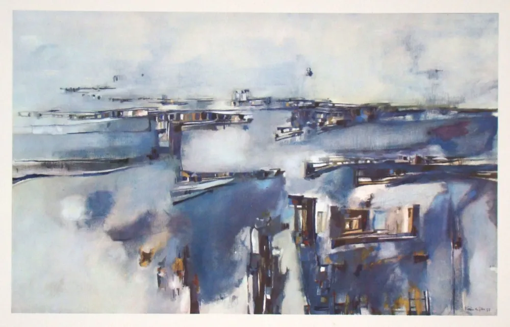 Rotocalcografia Vieira Da Silva - Port dans le Nord - 1957