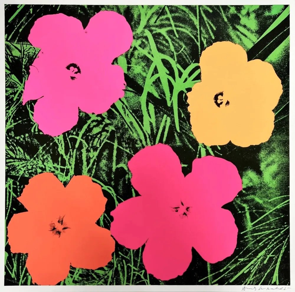Litografia Warhol - Flowers