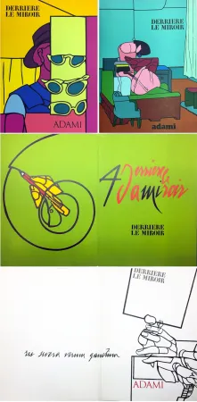 Libro Illustrato Adami - DERRIÈRE LE MIROIR. ADAMI. Collection complète des 5 volumes de la revue consacrés à Valerio Adami (de 1970 à 1980).