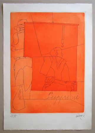 Acquaforte Adami - Disegno di una foto di Ben Shahn