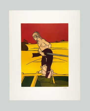 Acquaforte E Acquatinta Adami - Donna con fucile