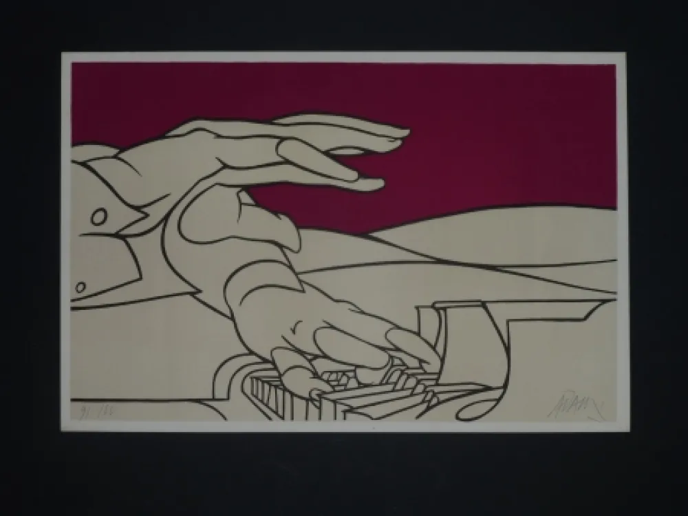 Litografia Adami - Les mains du pianiste