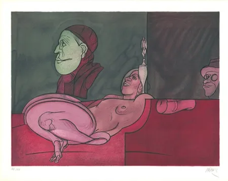 Litografia Adami - Peintre aux lunettes