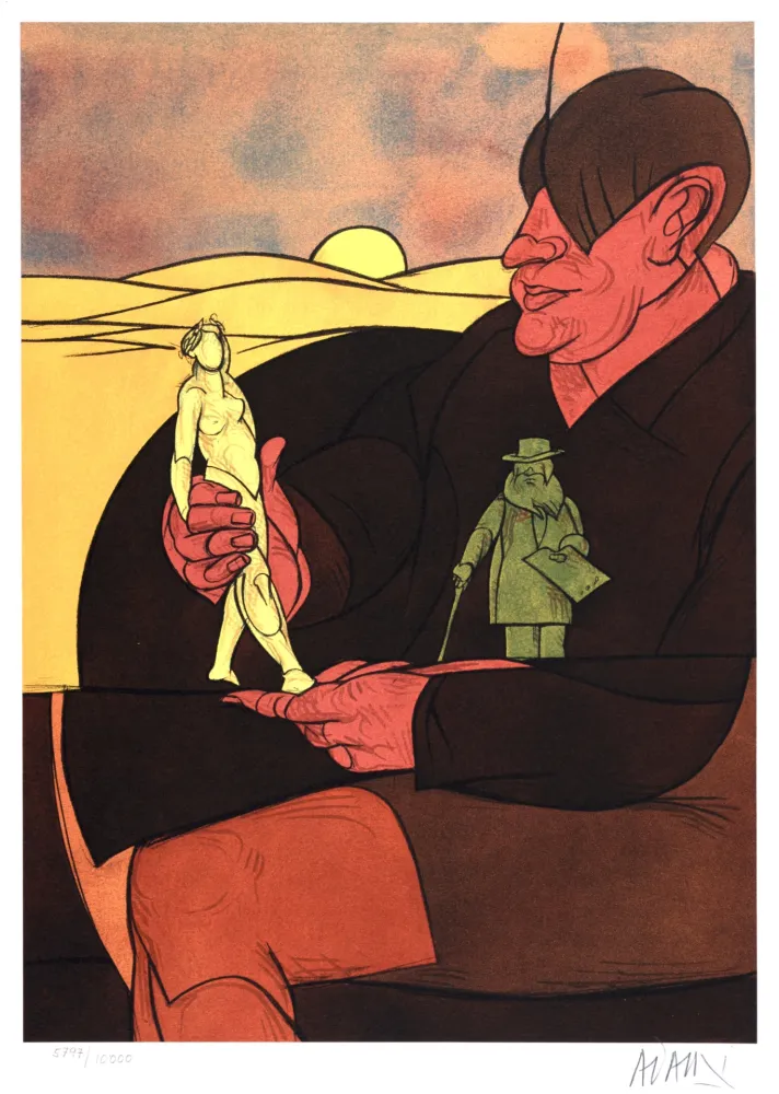 Litografia Adami - Statuette, 1982 - Hand-signed