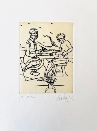 Incisione Adami - Traces de feu furieux