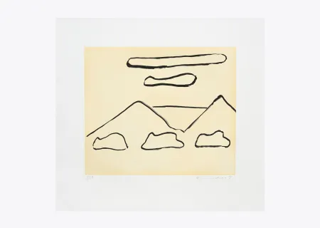 Incisione Adnan - Nuages sur collines