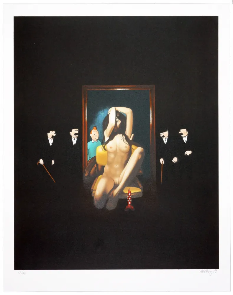 Litografia Ahlberg - Behind the mirror