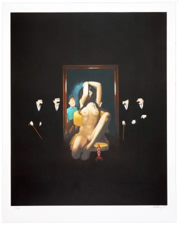 Litografia Ahlberg - Behind the mirror