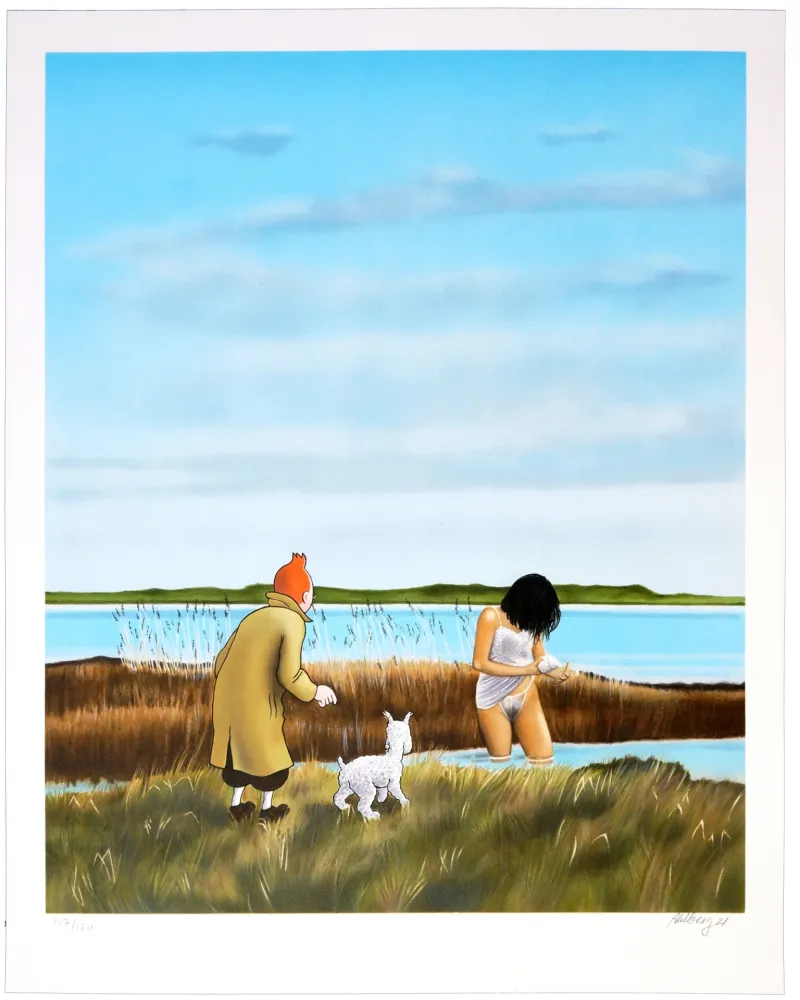 Litografia Ahlberg - (River)