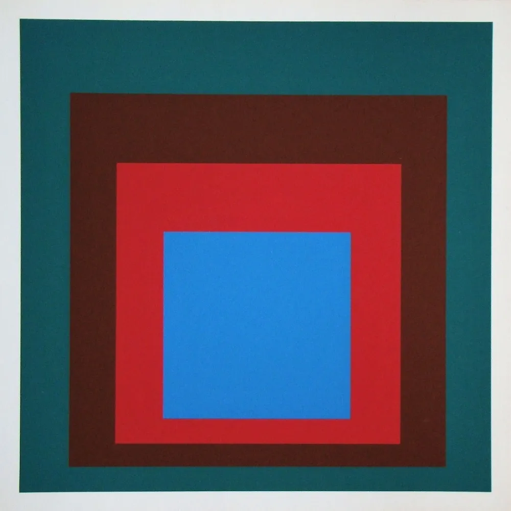 Serigrafia Albers - Protected blue, 1957