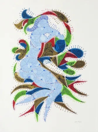 Serigrafia Alberti - Amor de día, Amor de noche, una flor no siempre da flores V