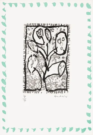 Acquaforte Alechinsky - Abécédaire 'Monument tobacco' 04