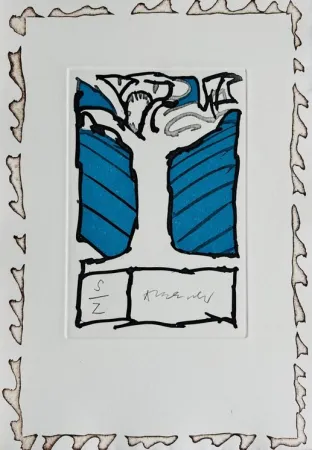 Incisione Alechinsky - Arbre bleu