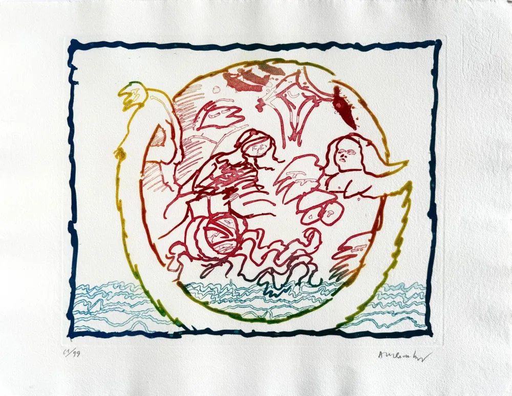 Acquaforte Alechinsky - Astres et désastres IV