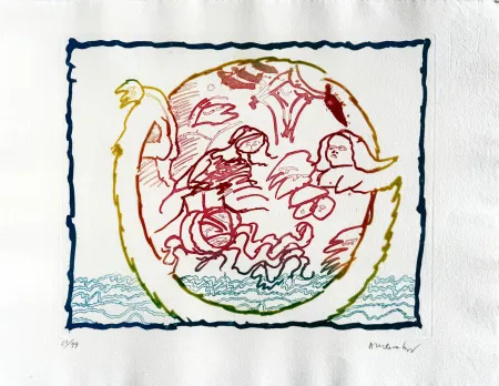 Acquaforte Alechinsky - Astres et désastres IV