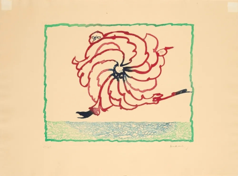 Incisione Alechinsky - Astrologue en fuite