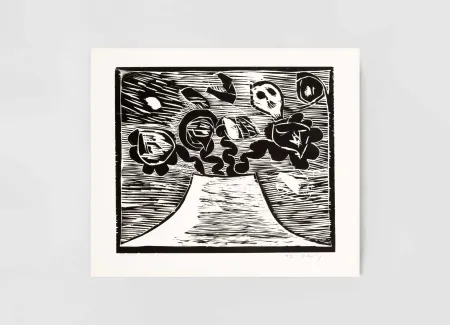 Incisione Su Legno Alechinsky - Au fil du bois III