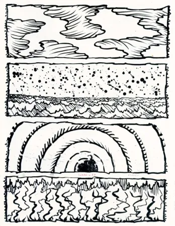 Litografia Alechinsky - Bachelard en bandes dessinées