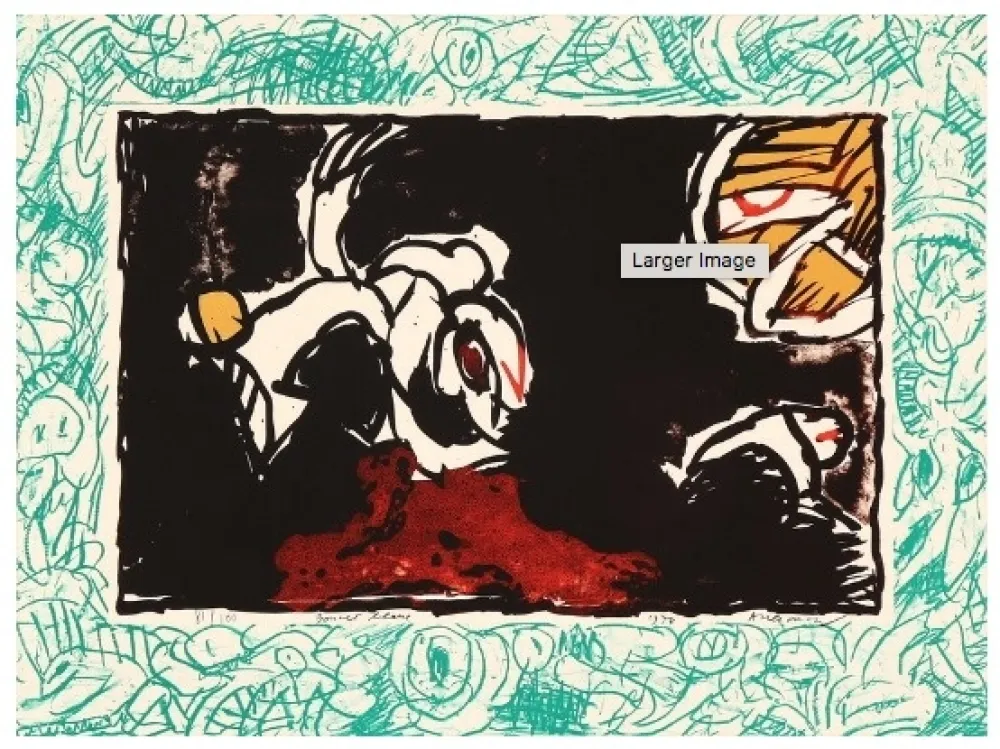 Litografia Alechinsky - Bonnet Blanc