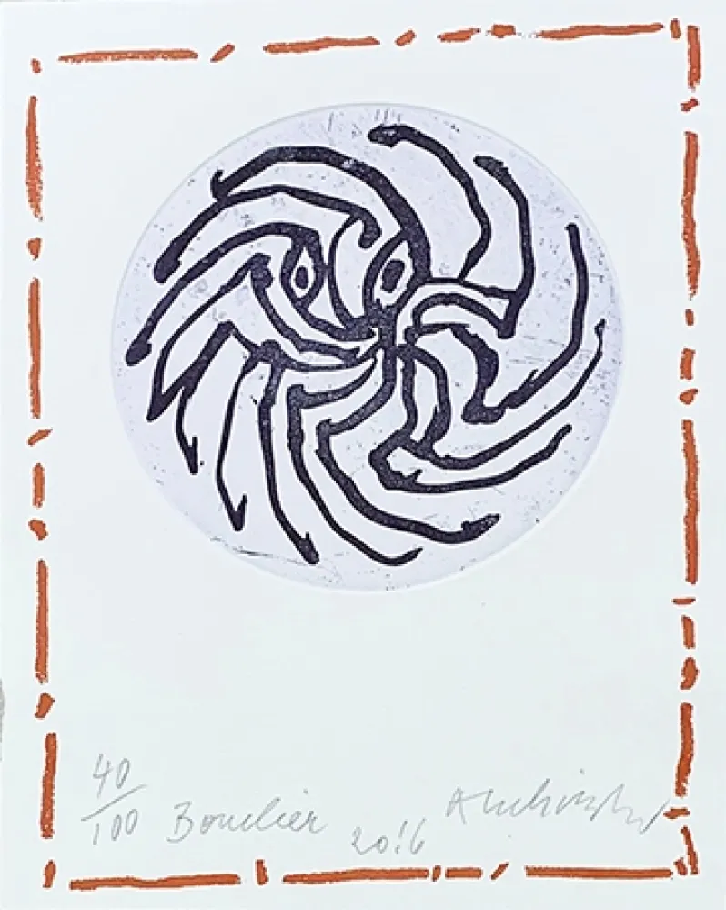 Incisione Alechinsky - Bouclier