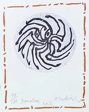 Incisione Alechinsky - Bouclier