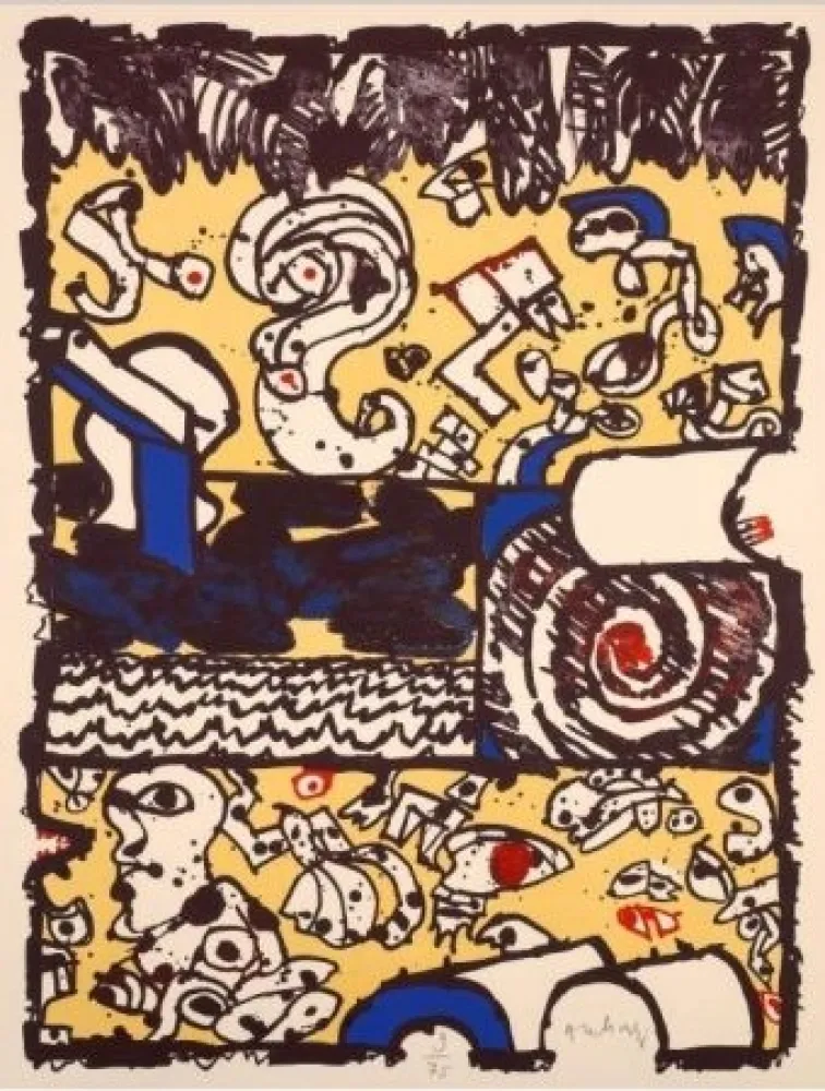 Litografia Alechinsky - Bridge