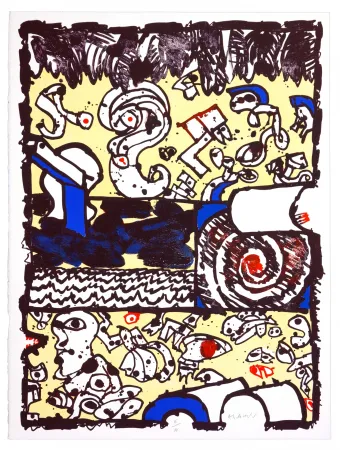 Litografia Alechinsky - Bridge 