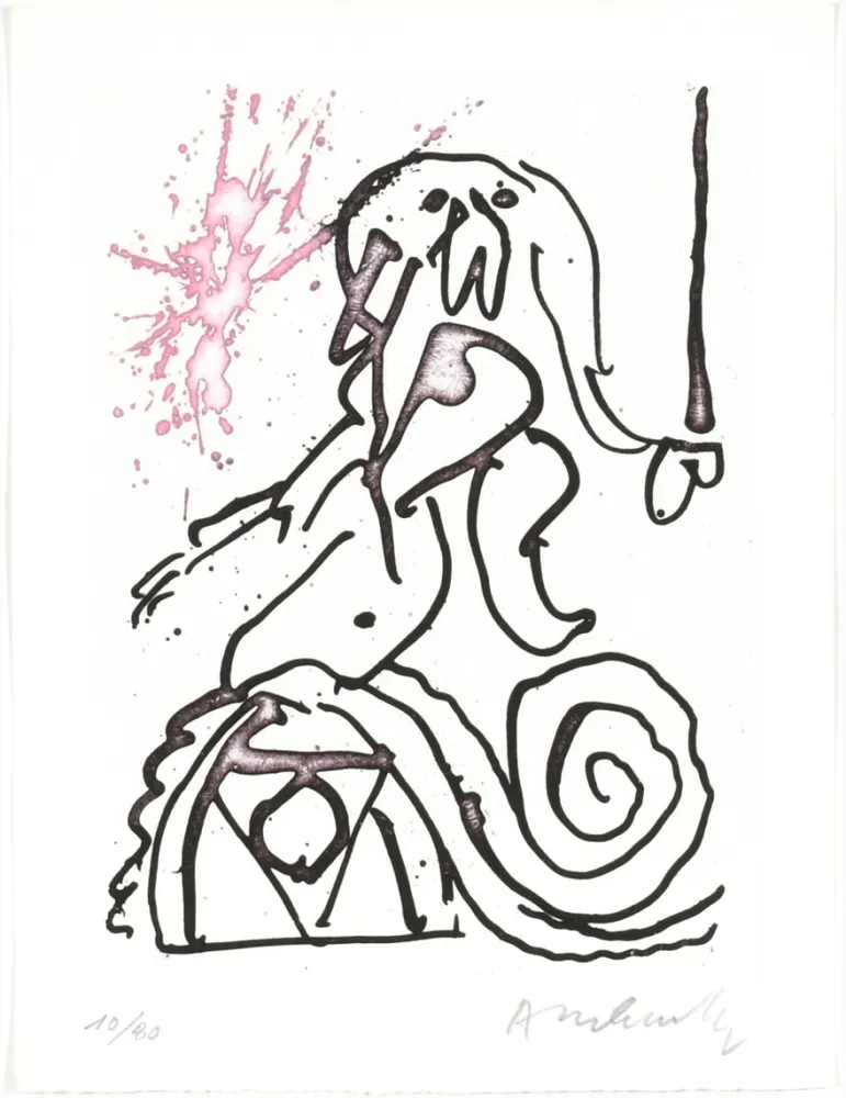 Acquaforte Alechinsky - Carré blanc IV