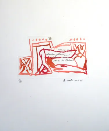 Acquaforte Alechinsky - Carta Carta (Planche VI)