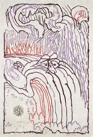 Acquaforte Alechinsky - Chute libre