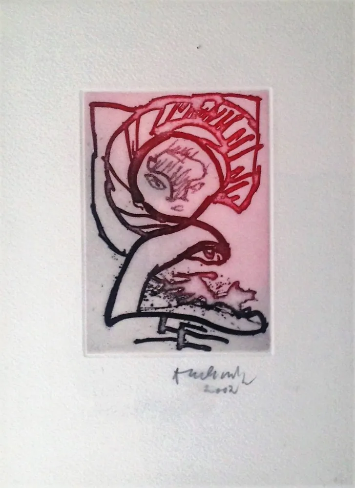 Litografia Alechinsky - Cingrichat ou le Miroir Félin 