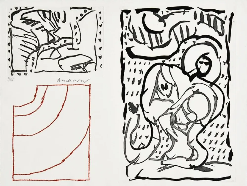 Incisione Alechinsky - Composition