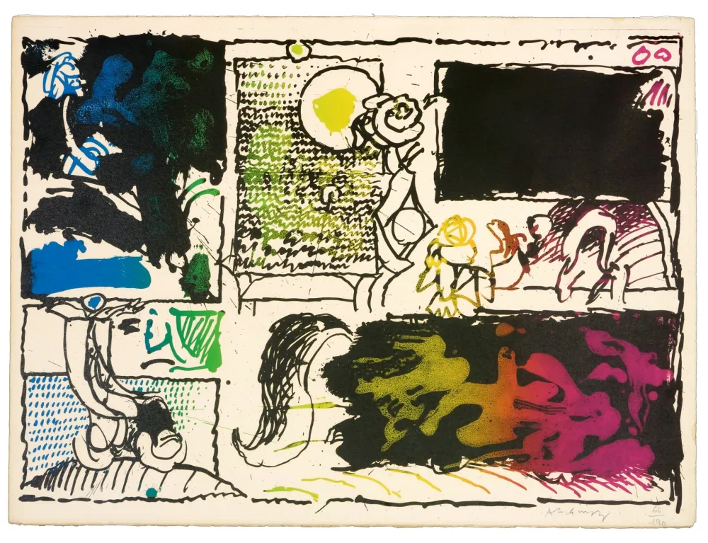 Litografia Alechinsky - Découverte de l'acide (acte II)