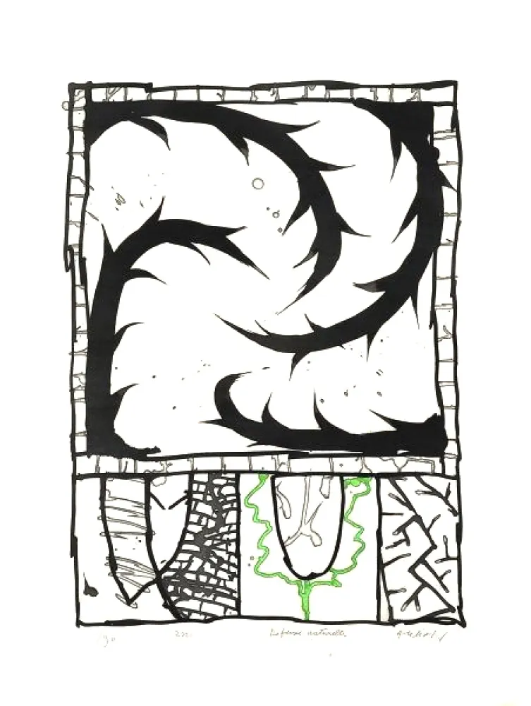 Incisione Alechinsky - Défense naturelle