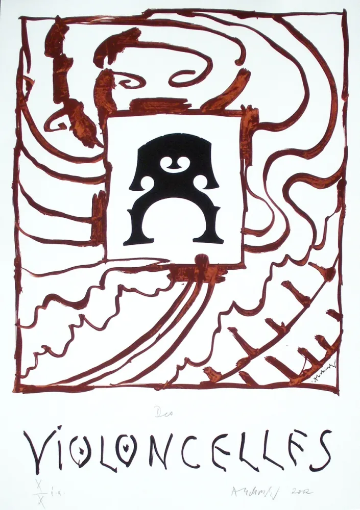 Litografia Alechinsky - Des Violoncelles 
