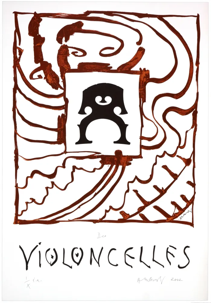 Litografia Alechinsky - Des Violoncelles