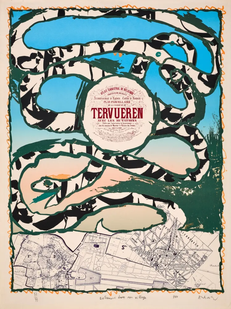 Litografia Alechinsky - Dotremont dans son village