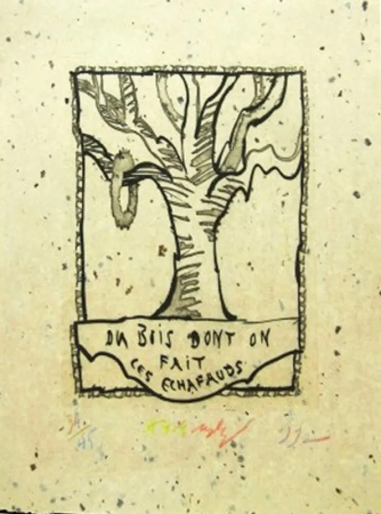 Incisione Alechinsky - Du bois dont on fait les echafauds