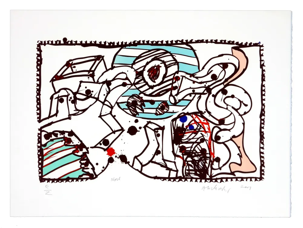 Litografia Alechinsky - En route (Nord)