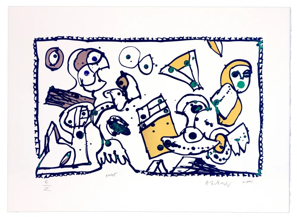 Litografia Alechinsky - En route (Ouest)