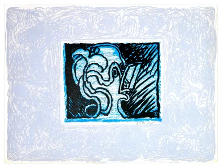 Linoincisione Alechinsky - Espionne