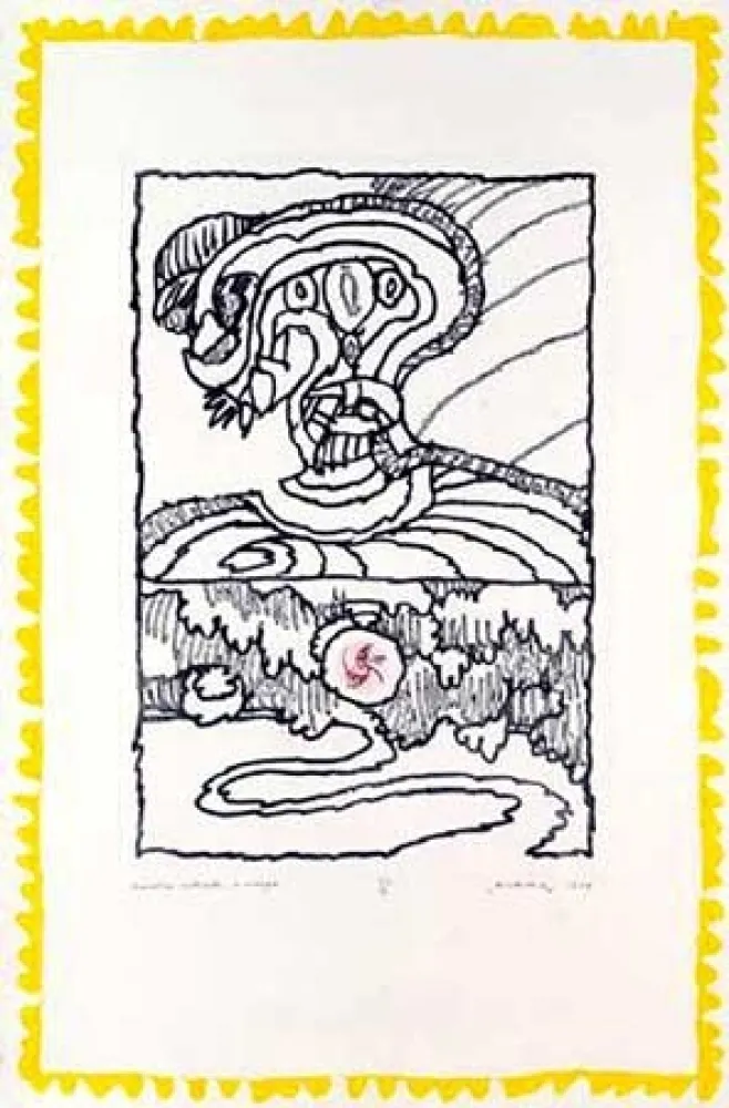 Incisione Alechinsky - Frontière naturelle