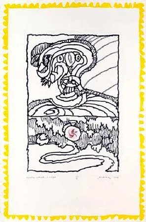 Incisione Alechinsky - Frontière naturelle