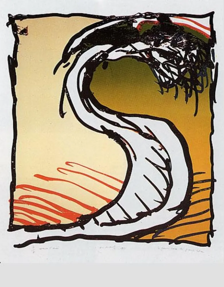 Litografia Alechinsky - Genou dans la grande r.